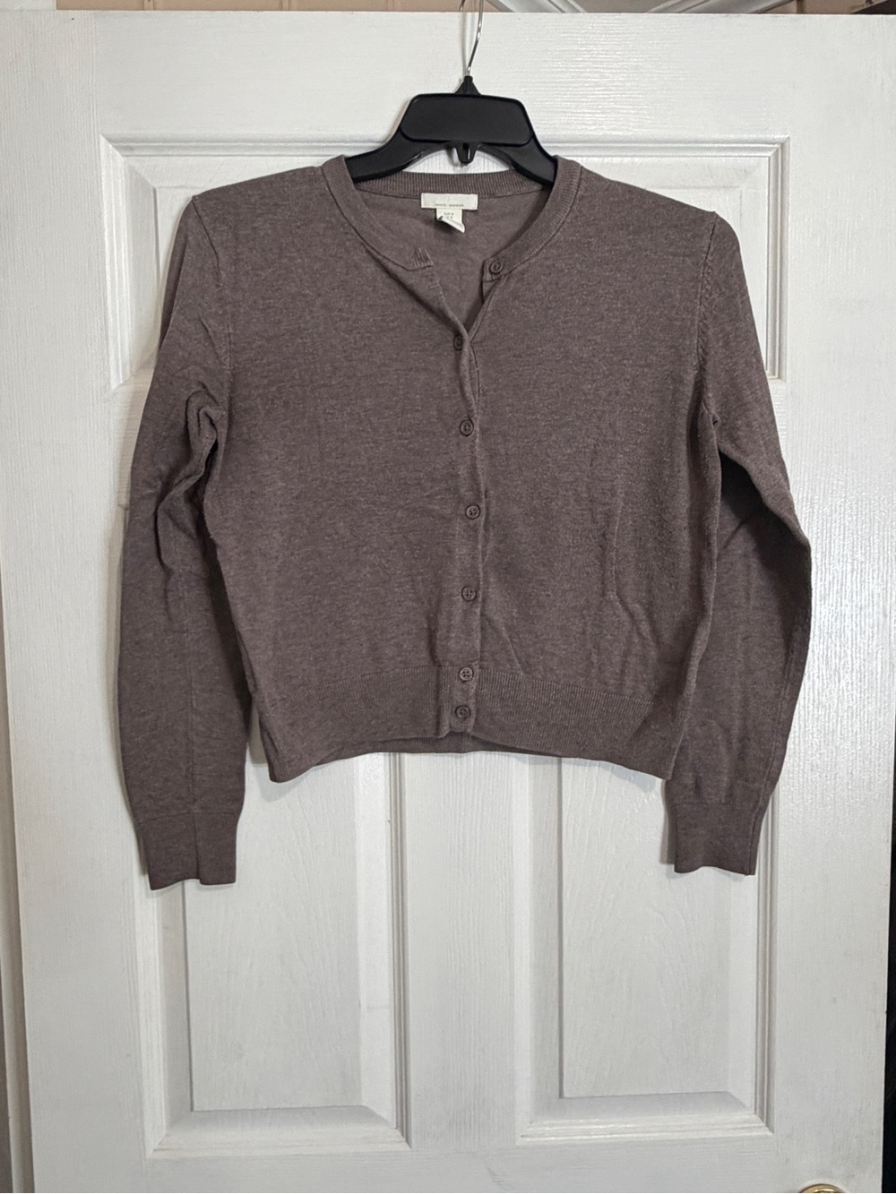 H&M Brown Cropped Button-Front Cardigan